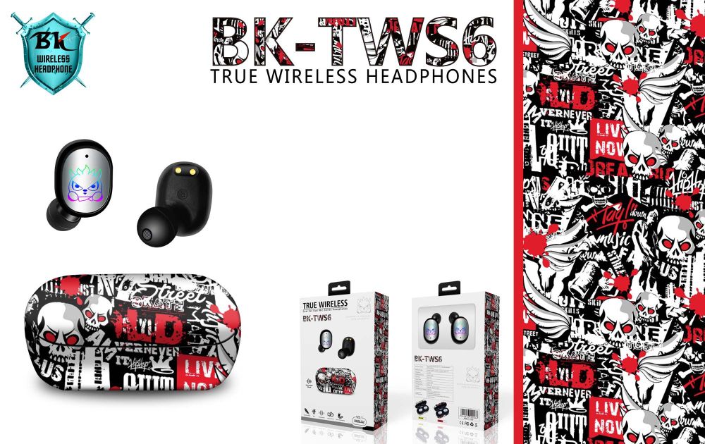 Auriculares de la marca sogo, camuflaje inalámbrico bluetooth auriculares BK-TWS6 Application Scenario