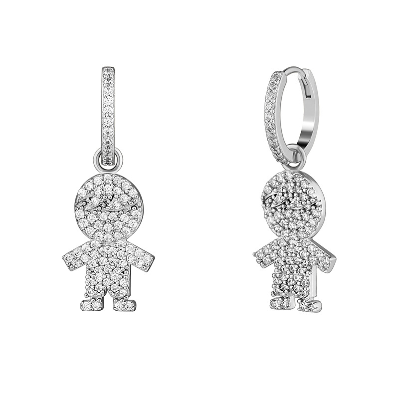 Creative hip-hop Zircon cartoon character earrings are selling well on Xiaohongshu. They are versatile European and American earrings and personalized earrings for men and women Application Scenario