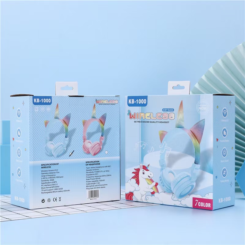 Sogo brand headphones, Unicorn wireless Bluetooth headphones, over-ear Bluetooth headphones KB-1000 Item Picture