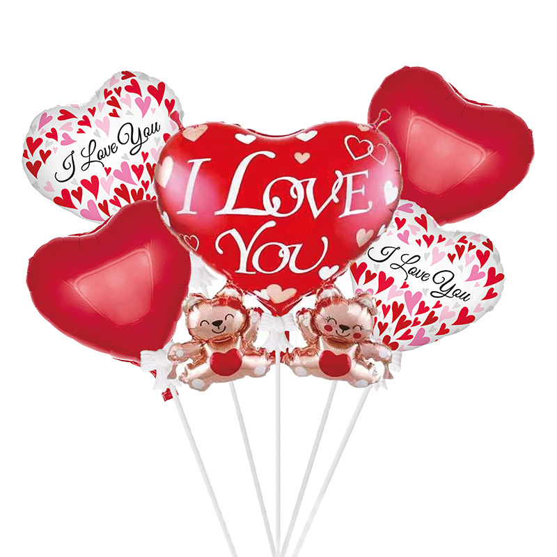 Amazon Valentine's Day ILOVEYOU aluminum film balloon Set, Qixi wedding party decoration supplies in stock details Picture