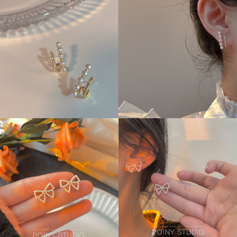 925 Silver Ear rings for women, fashionable and elegant, anti-allergy ear buckles, new Korean version earrings 314 Item Picture