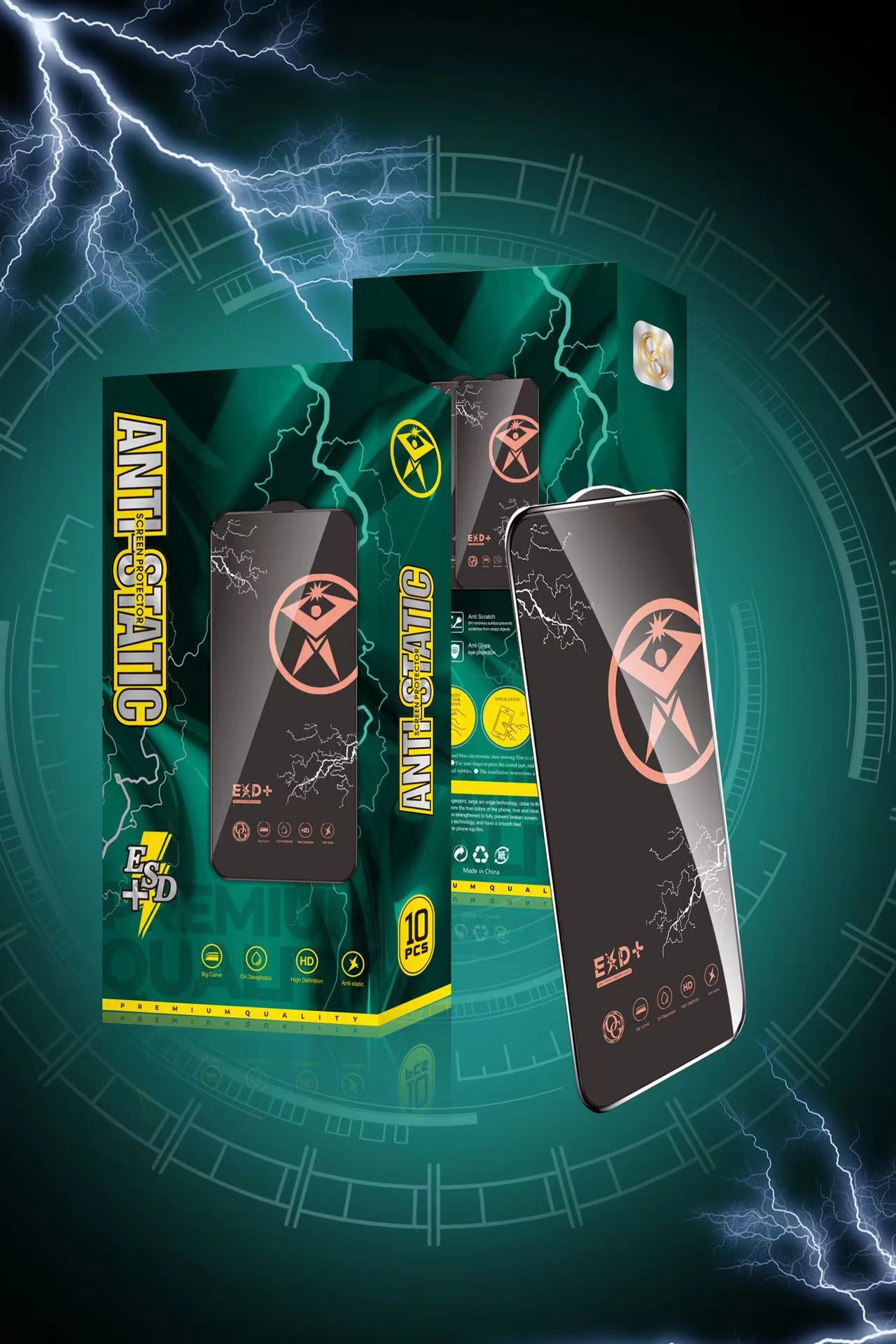 A box of ten pieces of Lightning tempered film phone screen protectors detail image 11