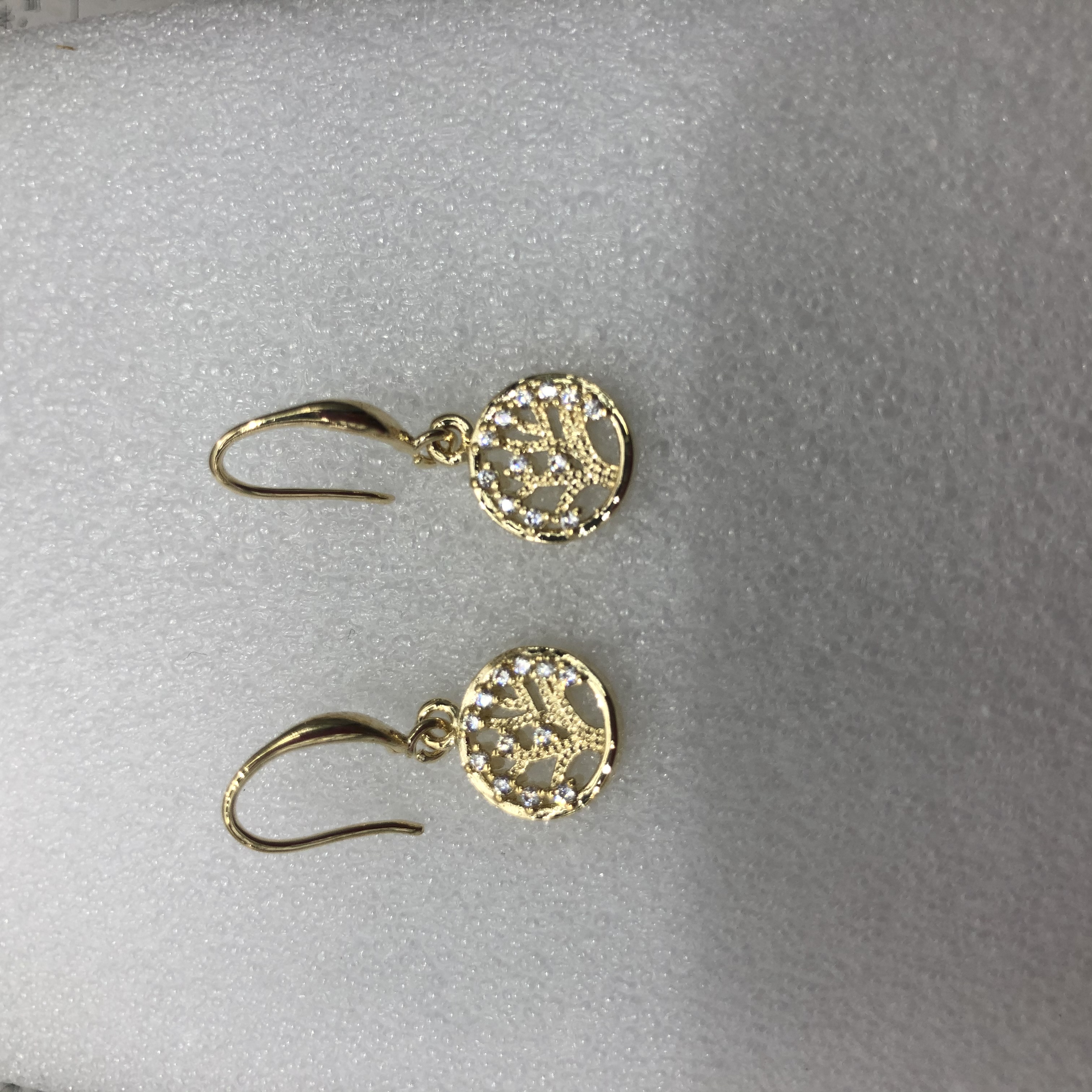 New fashionable and high-quality zircon inlaid pendant small tree earrings and earrings