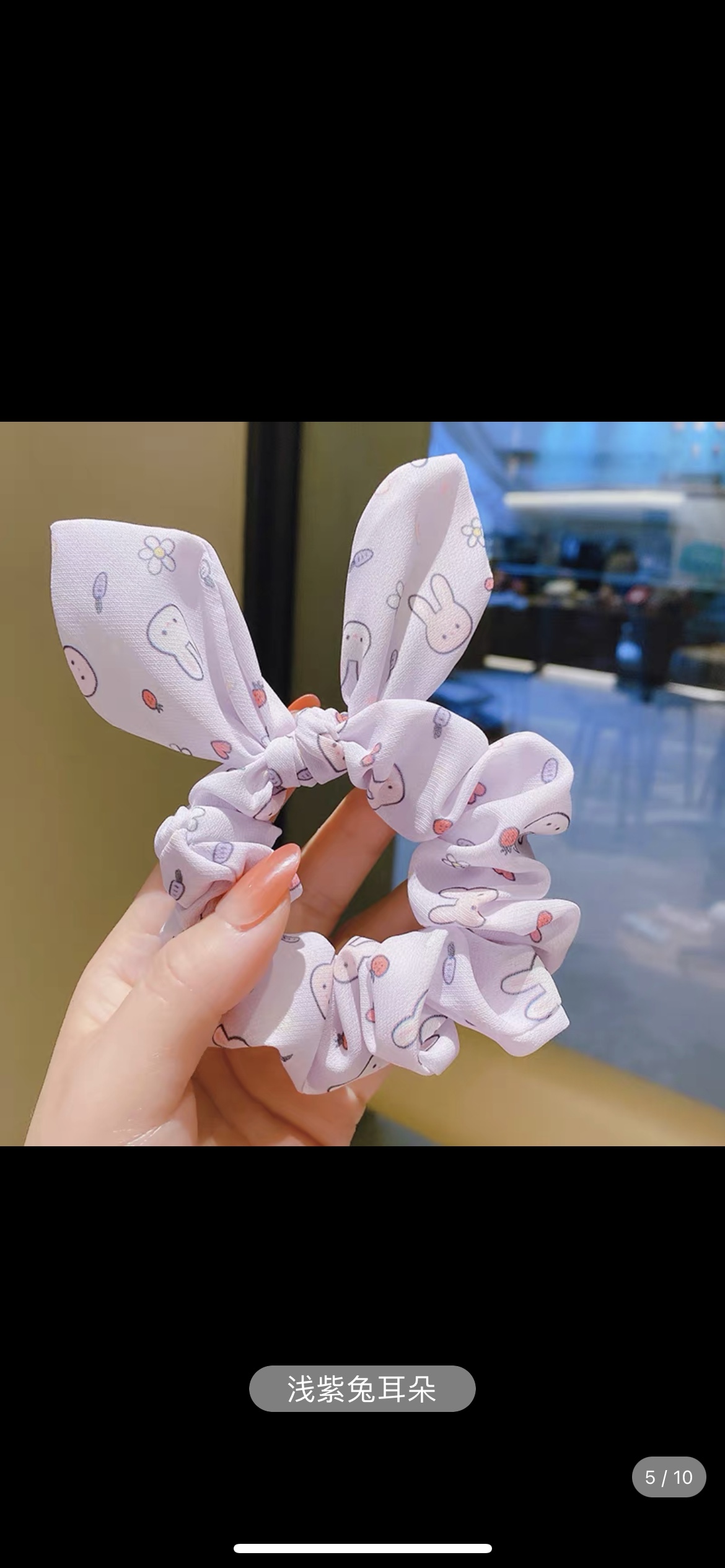 韩国儿童大肠发圈兔耳朵发饰女童小女孩扎头绳可爱橡皮筋女孩头饰16
