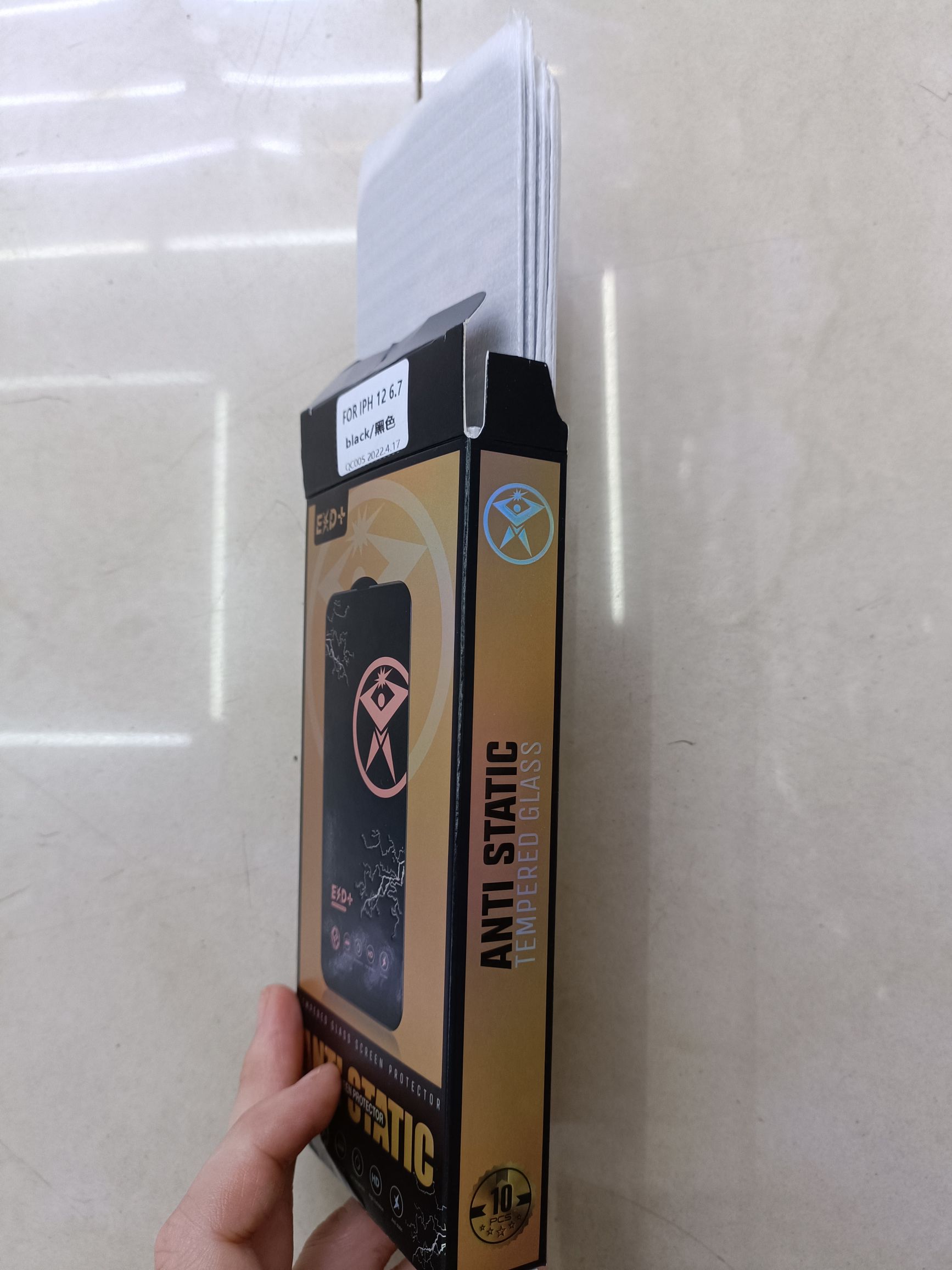 A box of ten pieces of Lightning tempered film phone screen protectors detail image 7