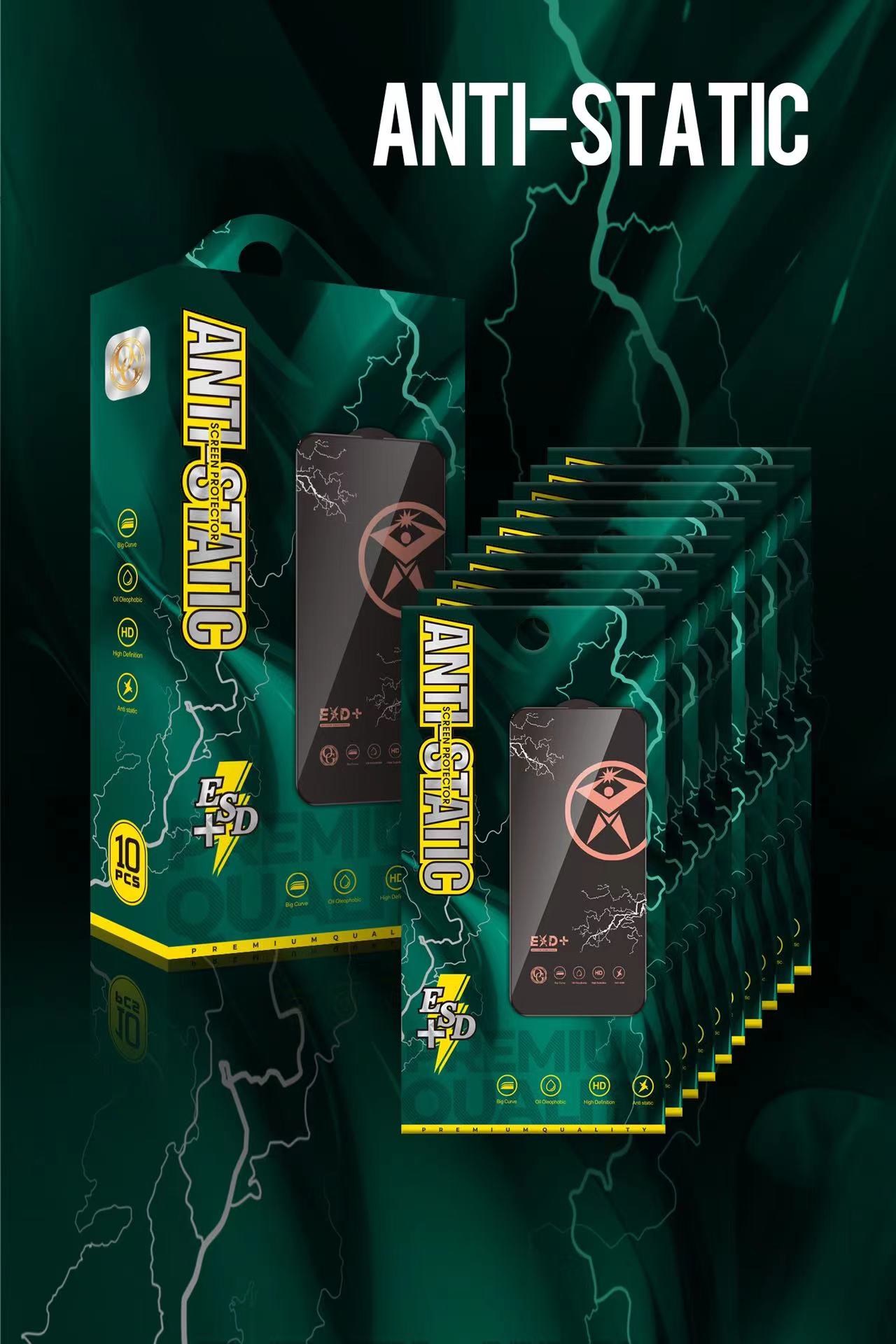 A box of ten pieces of Lightning tempered film phone screen protectors detail image 10