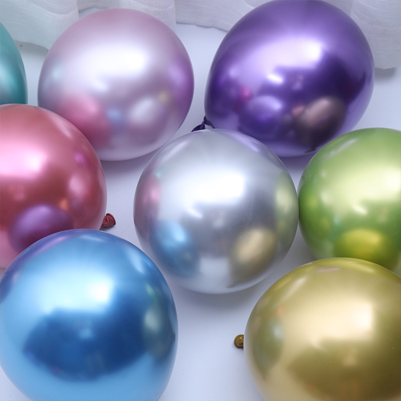 1.8g 10-inch metal balloons, chrome balloons, 50 birthday party decoration balloons per pack details Picture