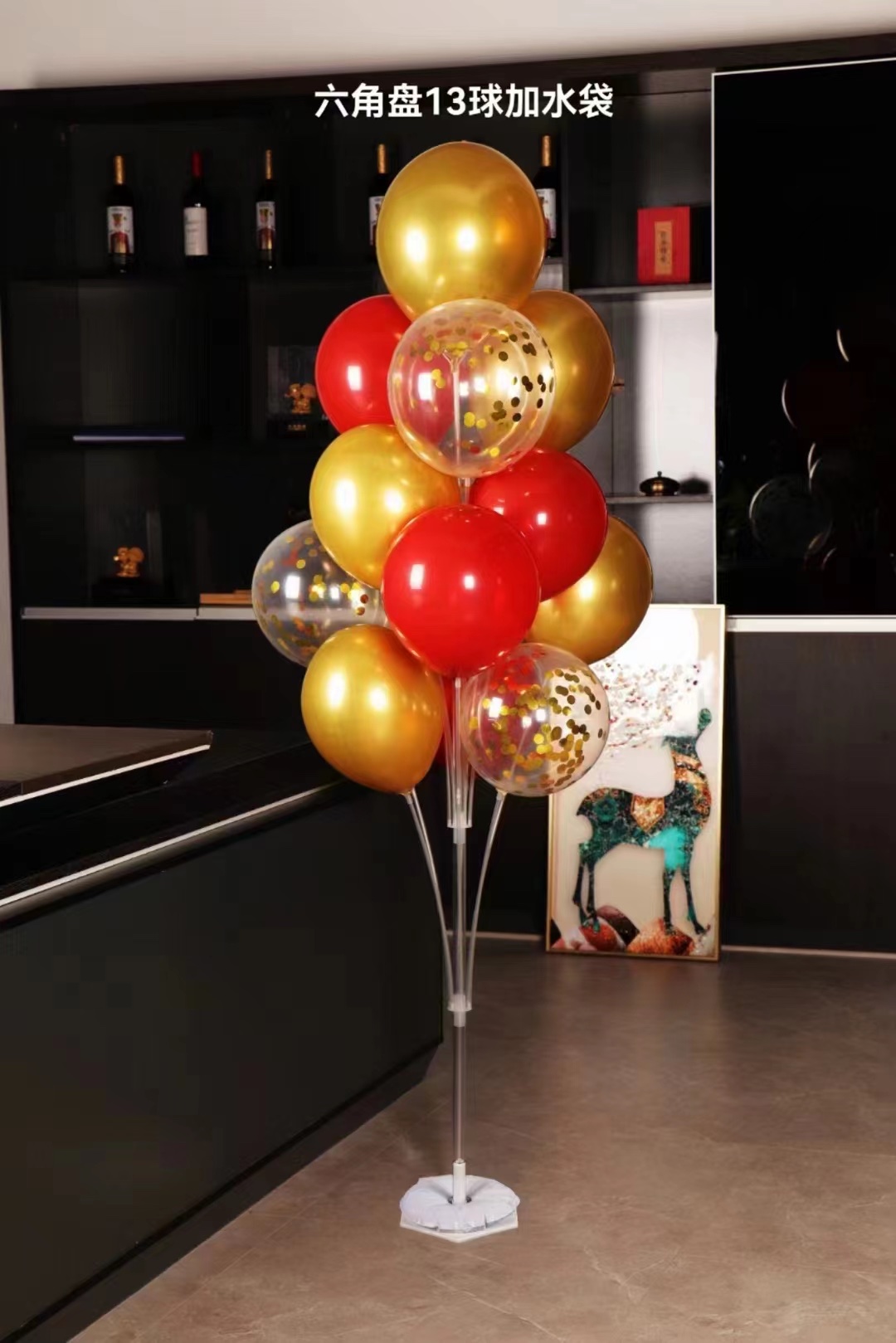 Compressed water bag base, balloon column, balloon stand, balloon accessory, balloon stand, party supplies, new balloon column, water bag stand, table float, floor-standing column, road guide, decorative floor float, wedding celebration, birthday, wedding house, festival scene Application Scenario