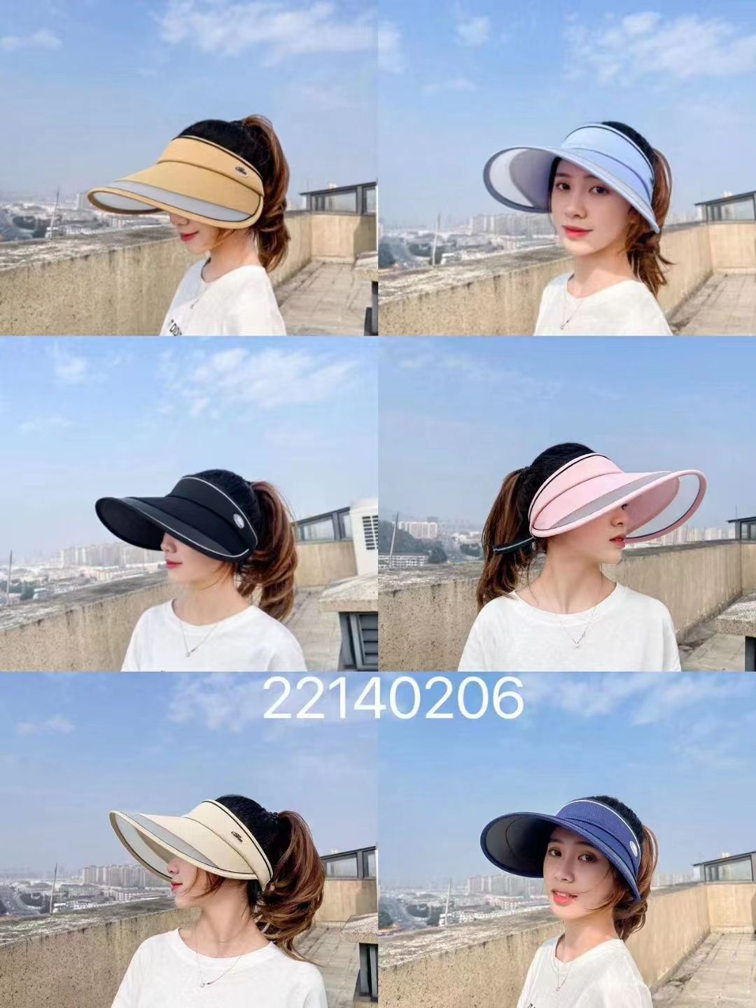 大沿防晒空顶帽夏季防紫外线户外海边游玩沙滩帽遮阳帽女士骑车帽