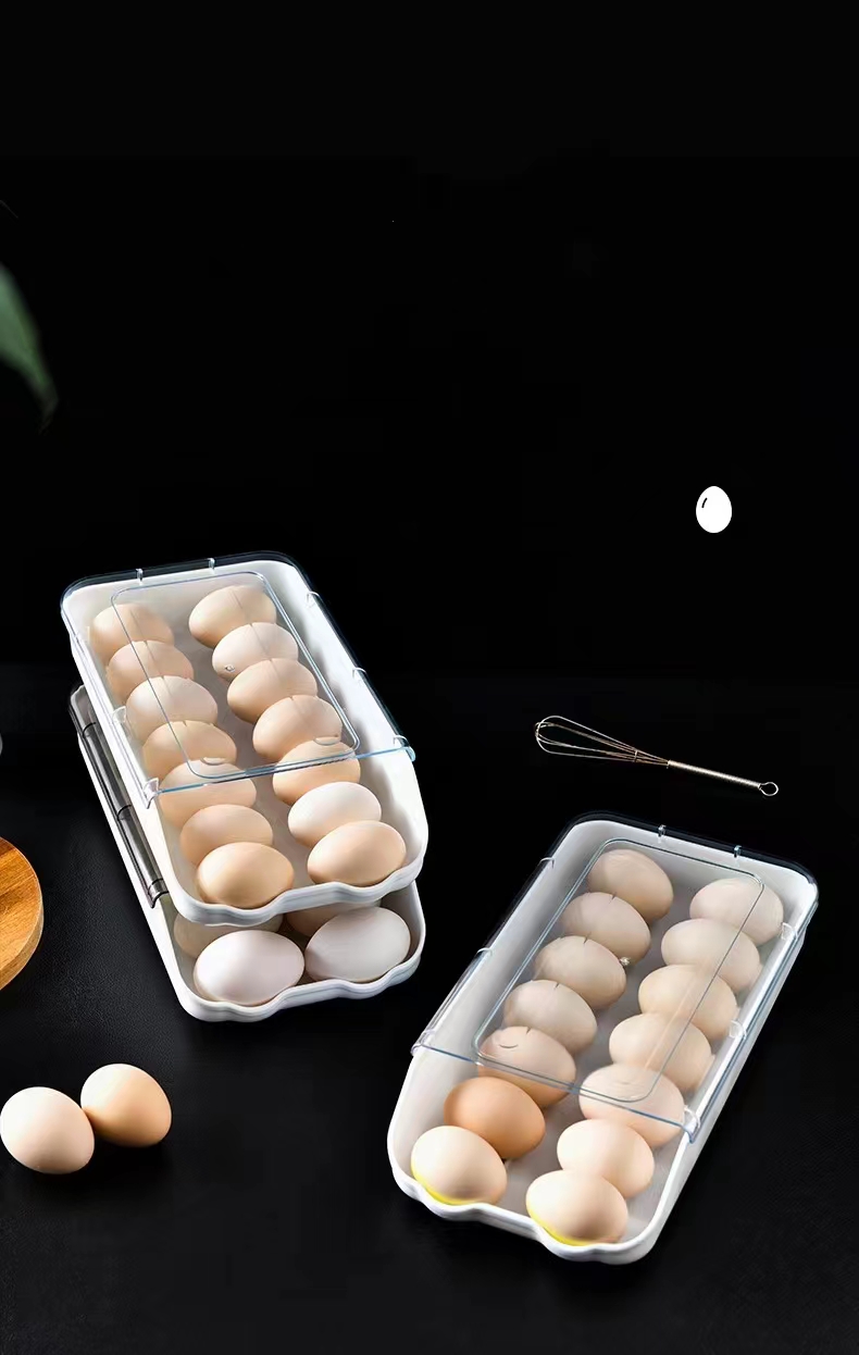 An automatic magic egg storage box, a creative rolling egg box for storing eggs in a drawer style for refrigerator preservation detail image 4