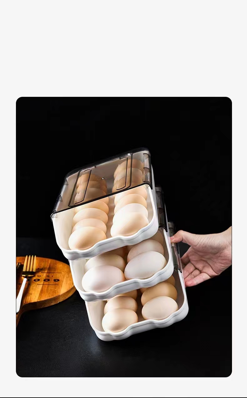 An automatic magic egg storage box, a creative rolling egg box for storing eggs in a drawer style for refrigerator preservation detail image 6