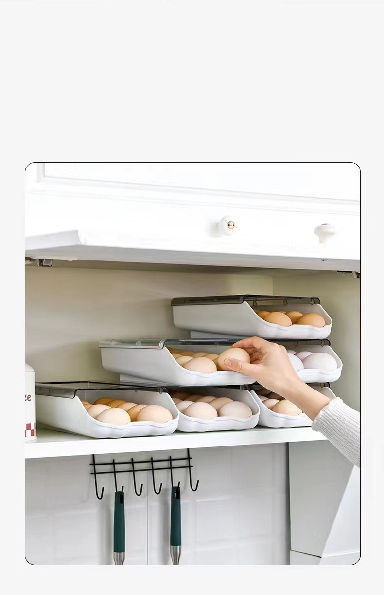 An automatic magic egg storage box, a creative rolling egg box for storing eggs in a drawer style for refrigerator preservation detail image 10