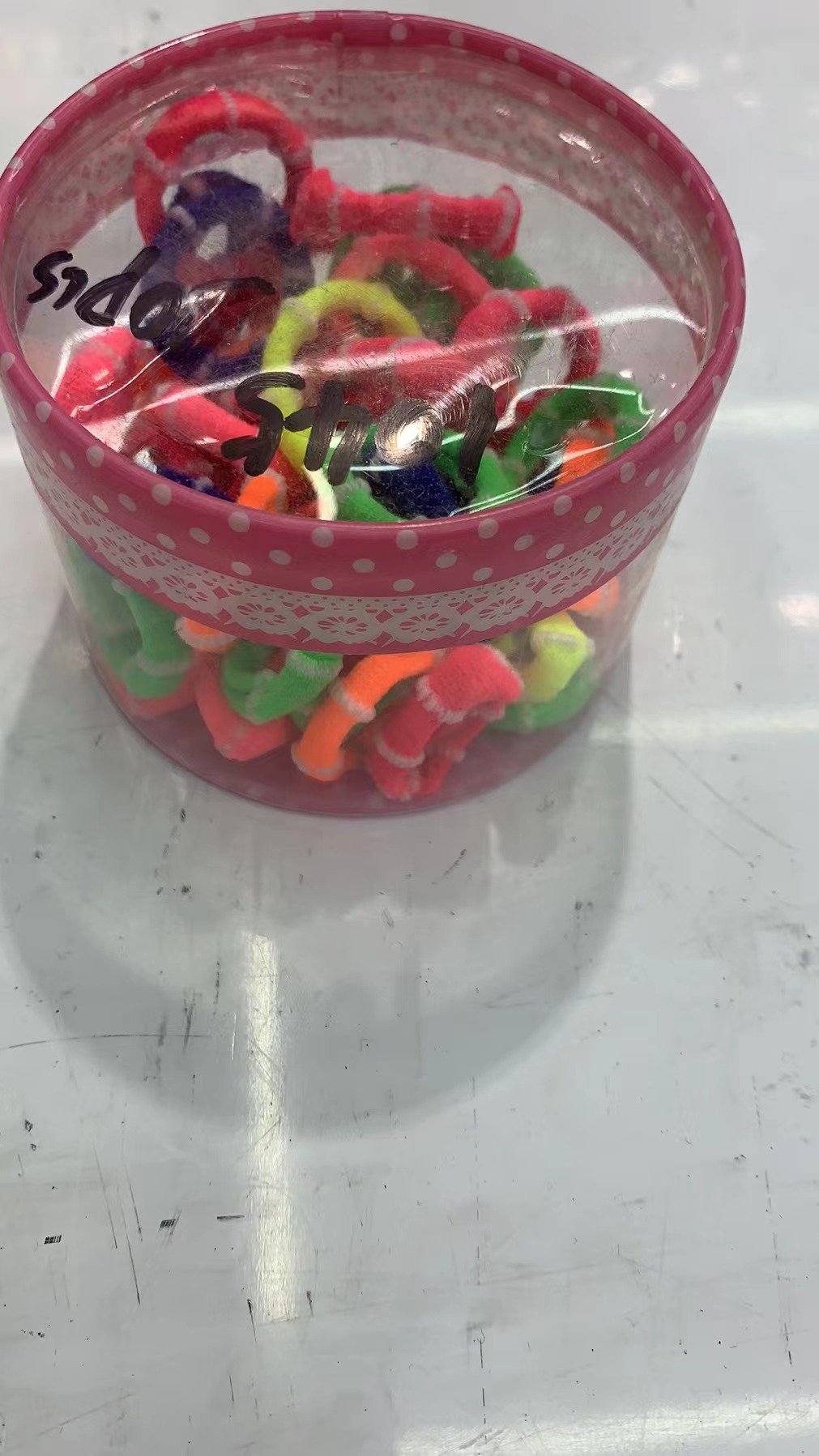 头绳橡皮筋女扎头高弹力耐用网红加粗法绳圆盒竹节混彩底彩条