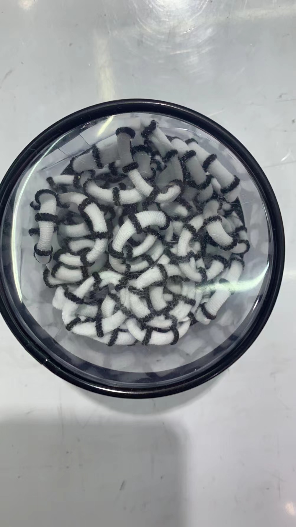 头绳橡皮筋女扎头高弹力耐用网红加粗法绳圆盒竹节黑白底彩条