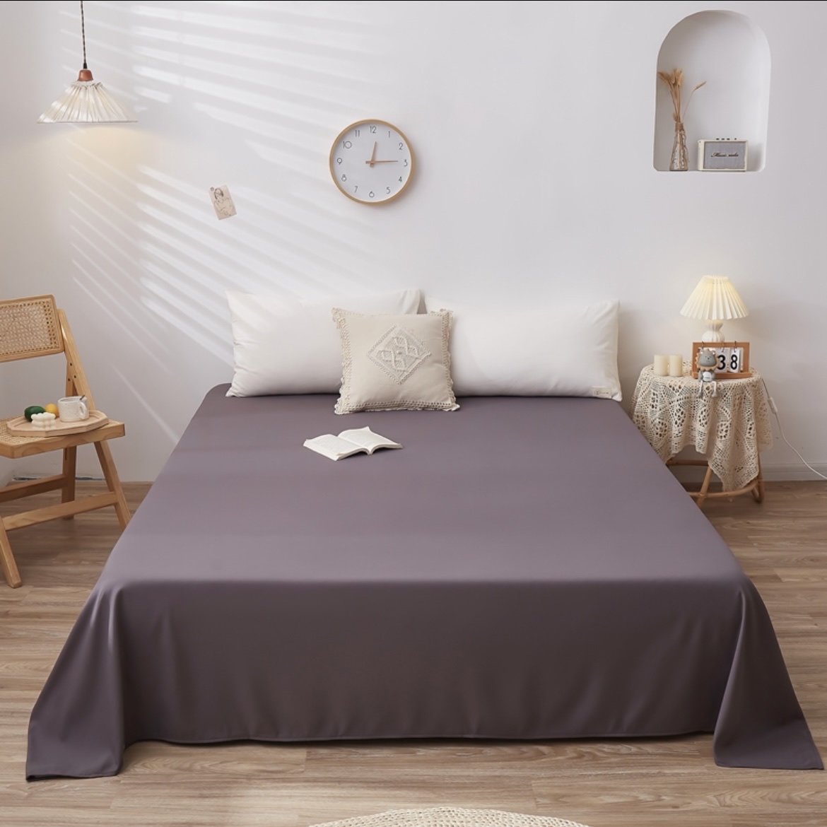床上用品简约素色纯色单品床单 多规格可定制详情图3