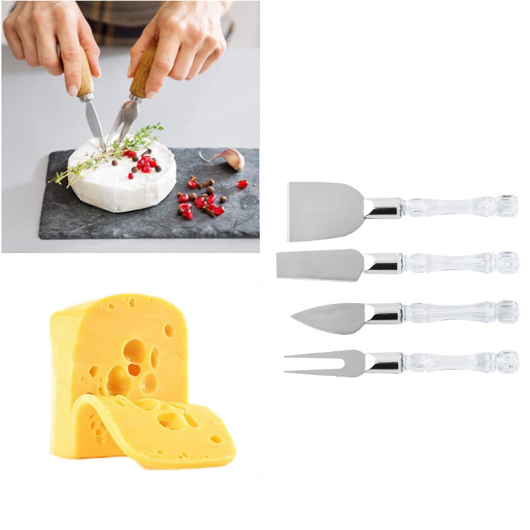 Cheese tool set in stock: 4-piece set of cheese cones, crystal handles, cheese slicer and cheese knife Application Scenario