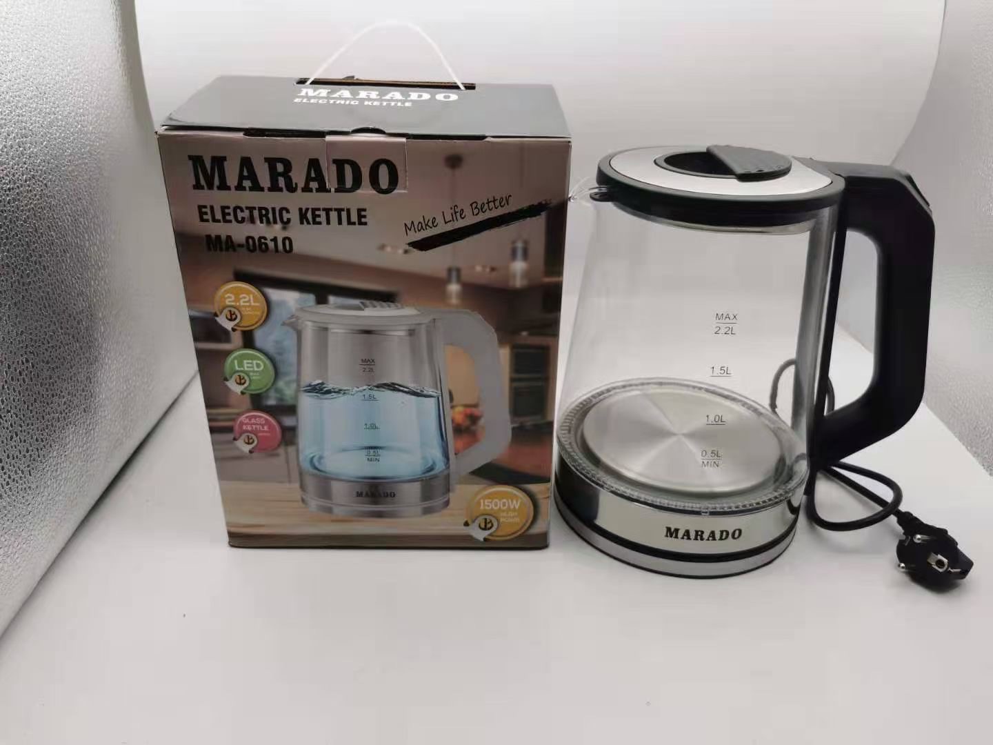 Glass electric kettle, household large-capacity automatic power-off tea boiling kettle, kitchen small appliances