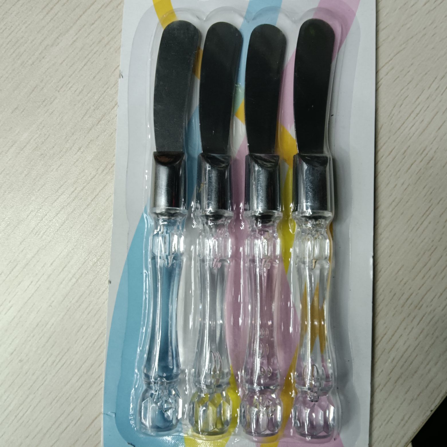 Cheese tool set: Crystal Cake knife, crystal handle, cheese slicer, cheese knife 4-piece set detail image 2