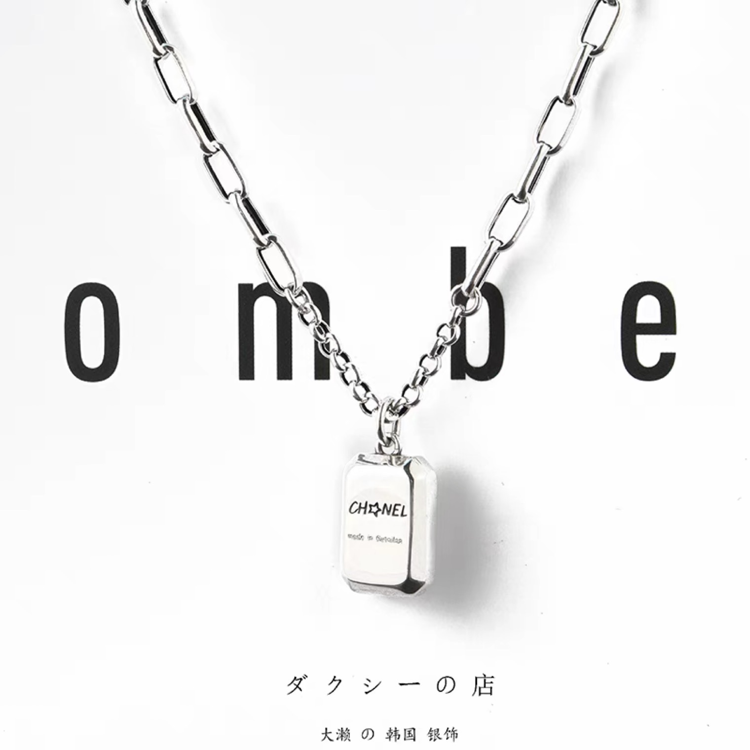 s925 Sterling Silver square pendant Necklace, a light luxury, niche and unique 2022 new style