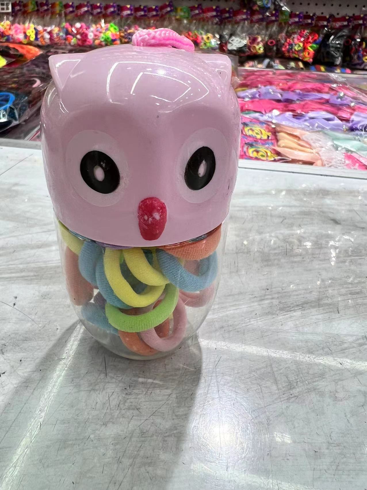 头绳橡皮筋女扎头高弹力耐用网红加粗绳圆盒竹节混彩底混黑条带挂绳