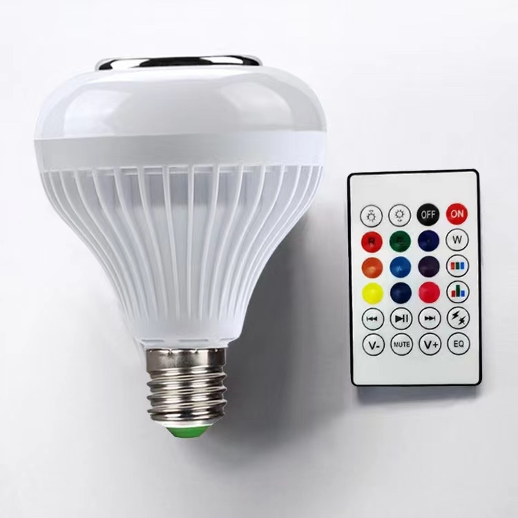 条纹蓝牙七彩灯泡LED智能音响灯泡蓝牙无线遥控七彩灯家用氛围灯