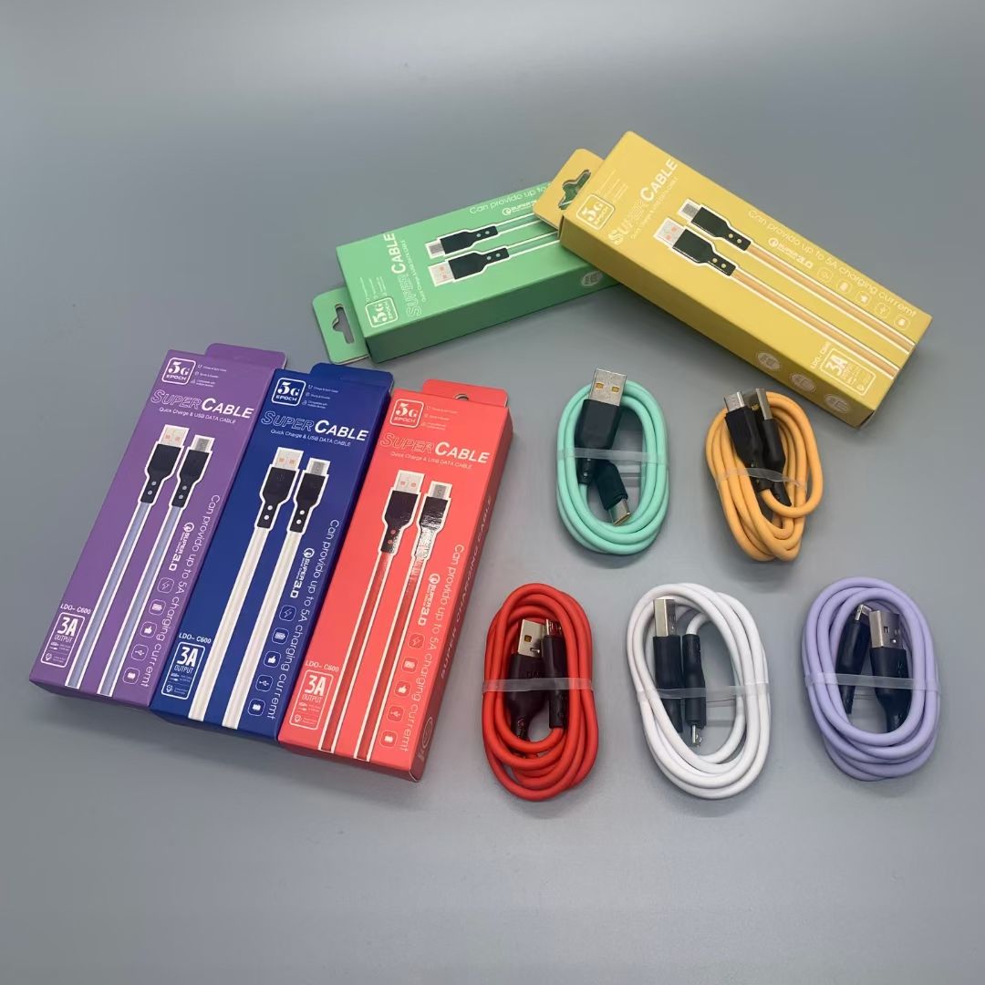 Macaron mobile phone charging cable for Android, Apple and LeEco 1A charging cable C600