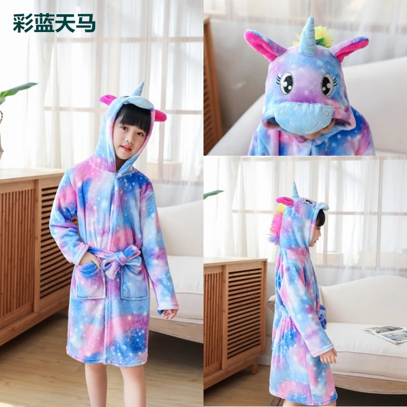 Children's bathrobes, Tianma Fox flannel bathrobes, cartoon animal bathrobes, pajamas, and baby pajamas for adults detail image 3