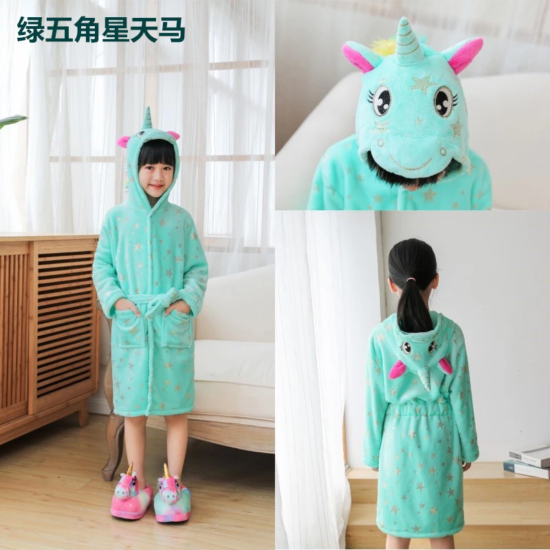 Children's bathrobes, Tianma Fox flannel bathrobes, cartoon animal bathrobes, pajamas, and baby pajamas for adults detail image 14