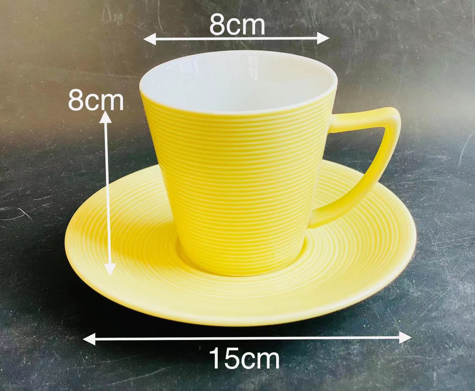 In stock mixed-color coffee cups and saucers, a box of 6 sets of clear packaging from Yongsheng Ceramics YS