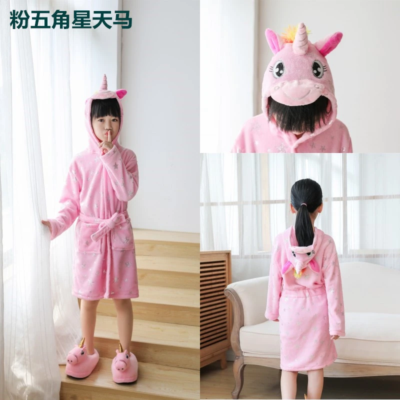 Children's bathrobes, Tianma Fox flannel bathrobes, cartoon animal bathrobes, pajamas, and baby pajamas for adults detail image 13