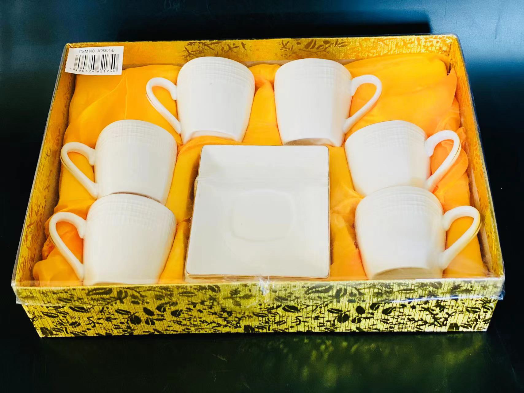 In stock, gold-plated ceramic coffee cups and saucers, packaged in color boxes, Yongsheng Ceramics YS details Picture
