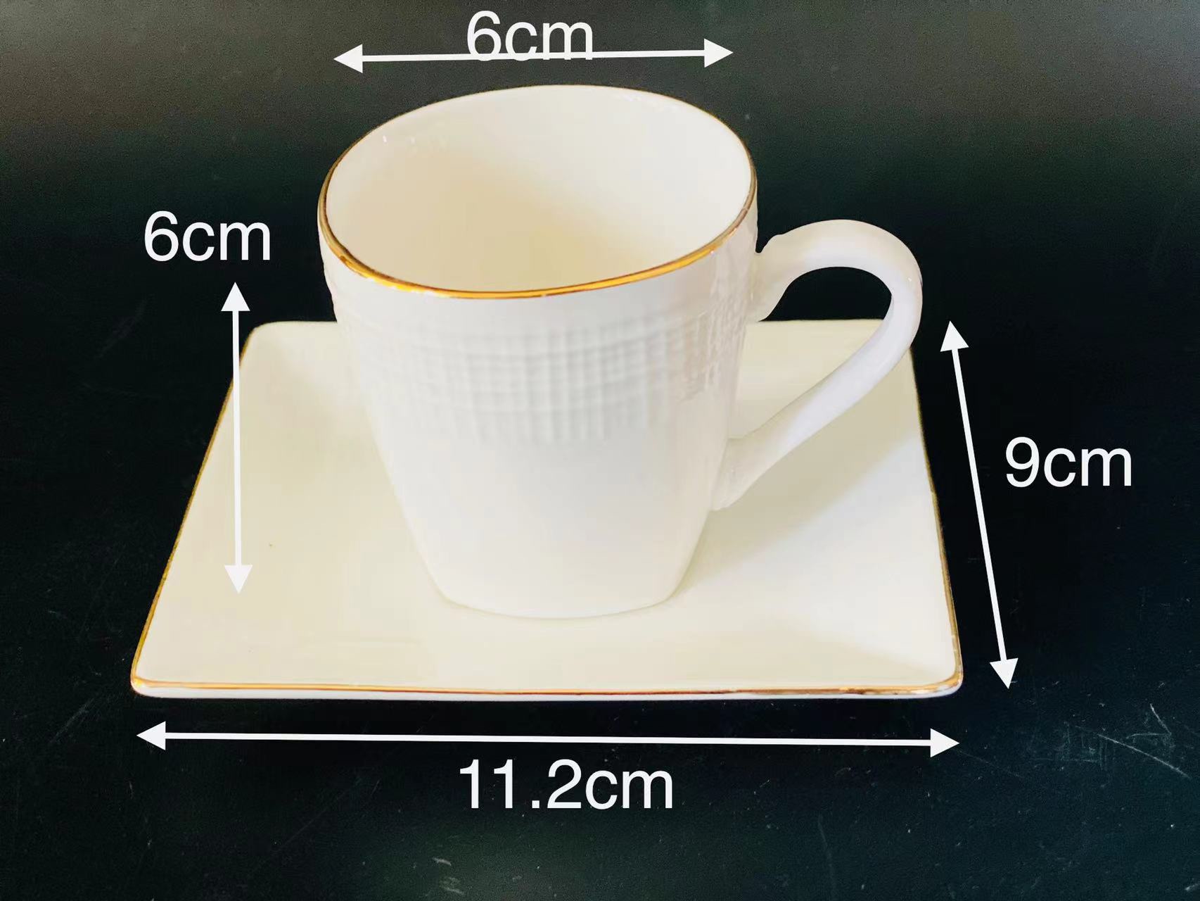 In stock, gold-plated ceramic coffee cups and saucers, packaged in color boxes, Yongsheng Ceramics YS