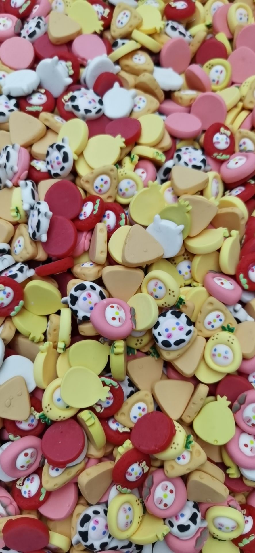 5 types of resin accessories: mixed cartoon and cute plastic mixed frosted resin patch diy lucky bags. Factory direct sales of animal, flower and fruit accessories details Picture