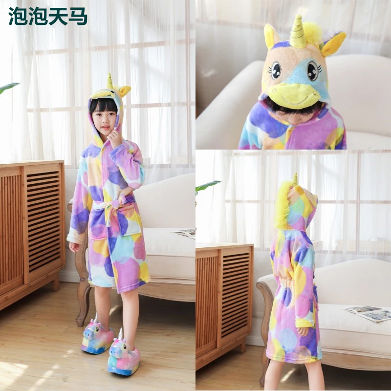 Children's bathrobes, Tianma Fox flannel bathrobes, cartoon animal bathrobes, pajamas, and baby pajamas for adults detail image 15
