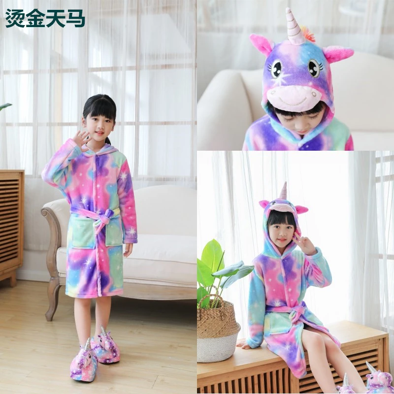 Children's bathrobes, Tianma Fox flannel bathrobes, cartoon animal bathrobes, pajamas, and baby pajamas for adults detail image 5