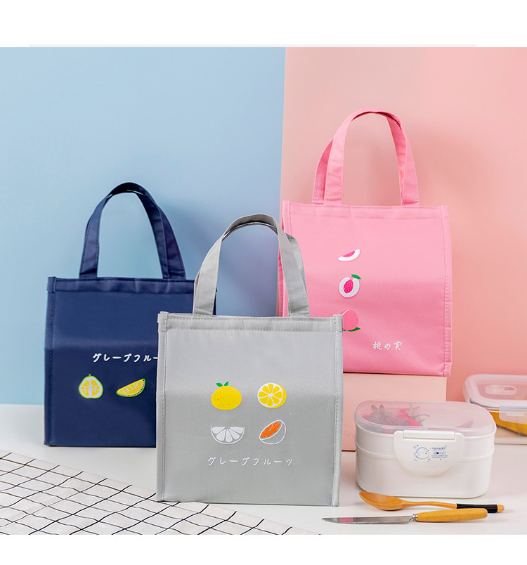 New fashionable, simple, large-capacity, fresh fruits, colorful picnic insulated bags, lunch boxes, meal boxes and bags wholesale