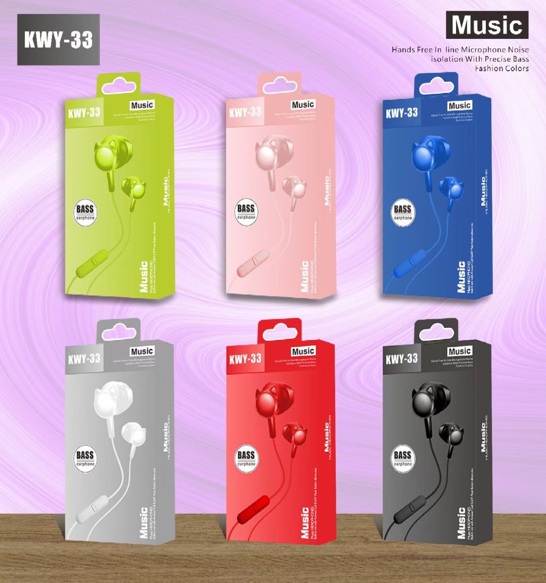 Sogo brand headphones, mobile phone headphones, earplugs, earphone labels K33
