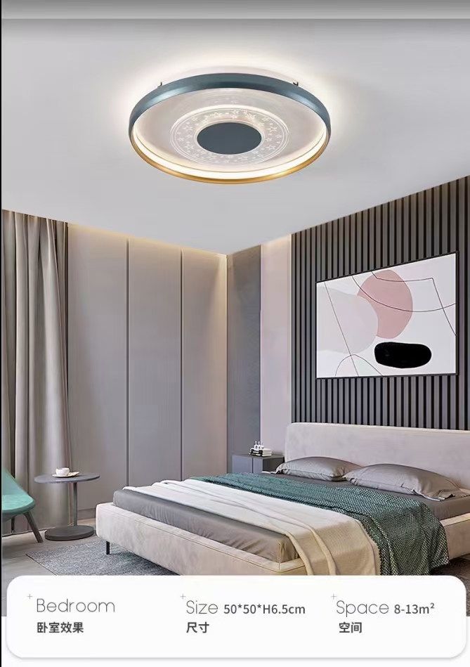 The room light has a circular diameter of 50 cm and is a dual-color LED