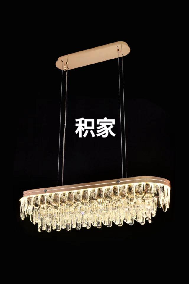 轻著水晶灯直经950m椭圆形长吊