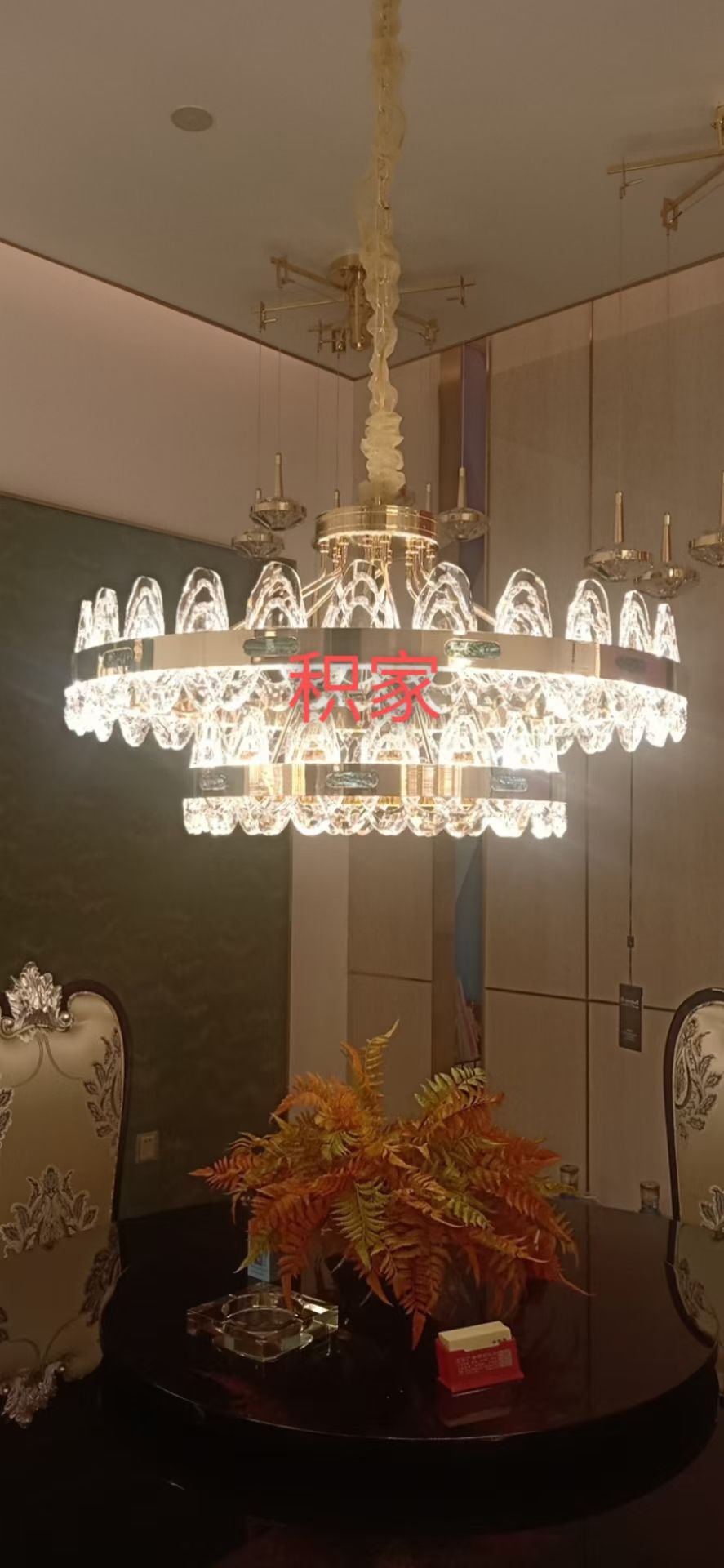 Lightly lift the crystal chandelier 89318-800+500 double-layer hoist details Picture