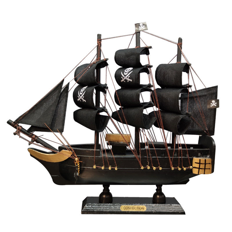 16cm海盗船加勒比海盗电影仿真模型木制工艺品木制工艺品
