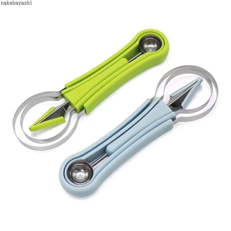 Three-in-one fruit ball digger, multi-functional double-head set, carved knife, watermelon bag digger, seed removal and platter tool