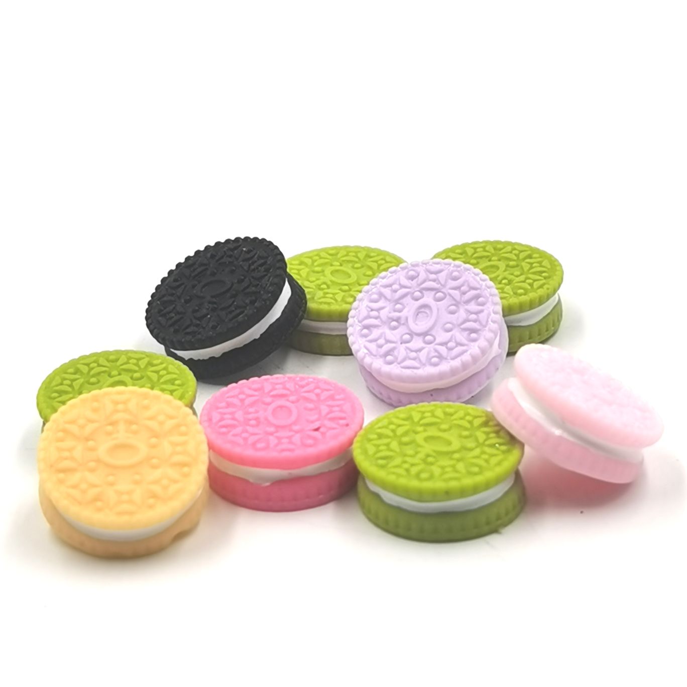 Miniature toys, simulated food, Oreo accessories, DIY phone stickers, fridge stickers, a colorful package of 500 pieces, Fuwode A111 Specification image