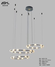 欢乐豆客厅灯30头直径850+650+650mm珍珠黑+金三色变光+无极调光