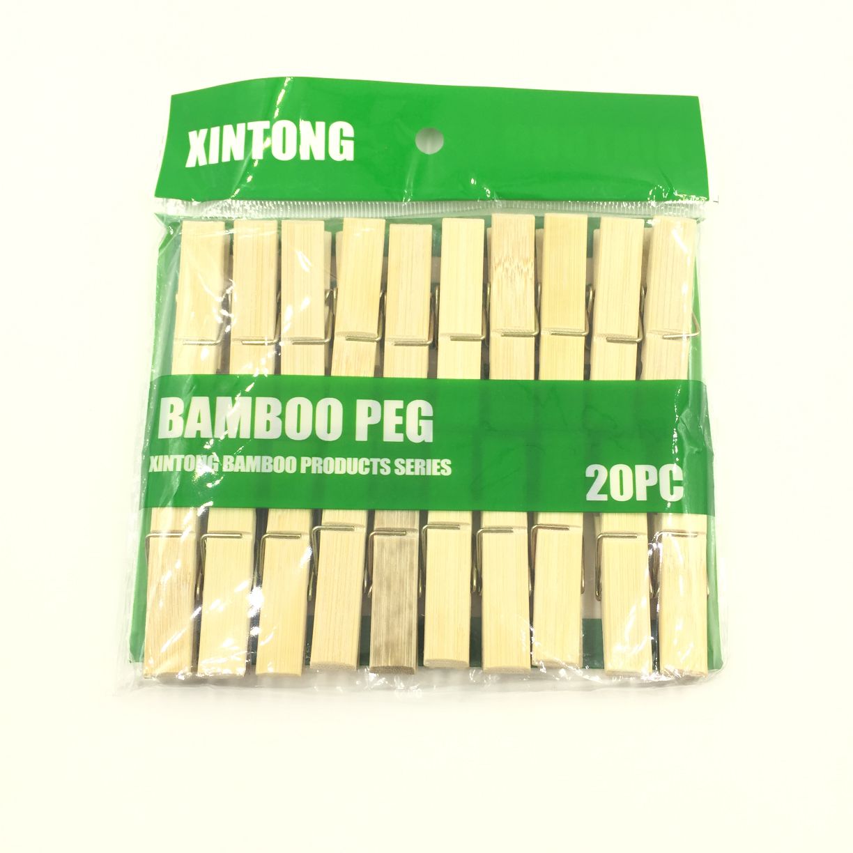 Xinwang brand bamboo clip storage clip 6001 factory direct supply, coat hook clip, bleached bamboo clip for vegetable greenhouses, transparent bag clothes clip, pants clip, storage clip Application Scenario