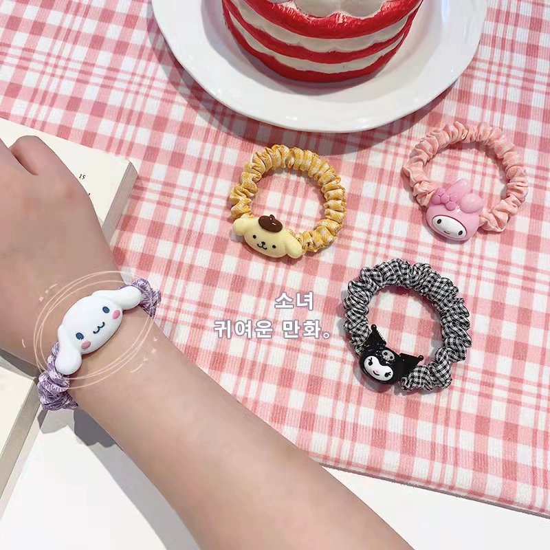 The new Korean version of the minimalist Internet celebrity hair band is soft and cute. It features cartoon animal rubber bands, candy-colored buns, and small intestine hair ties Specification image