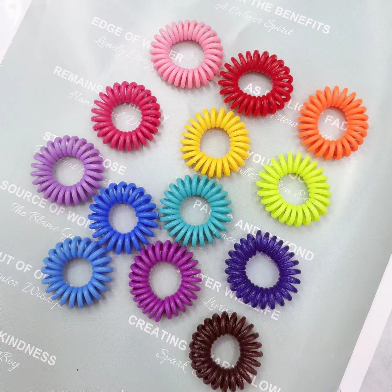 韩版泫雅风电话线发圈 丸子头高弹力基础头绳 少女甜美不伤发头饰详情图3