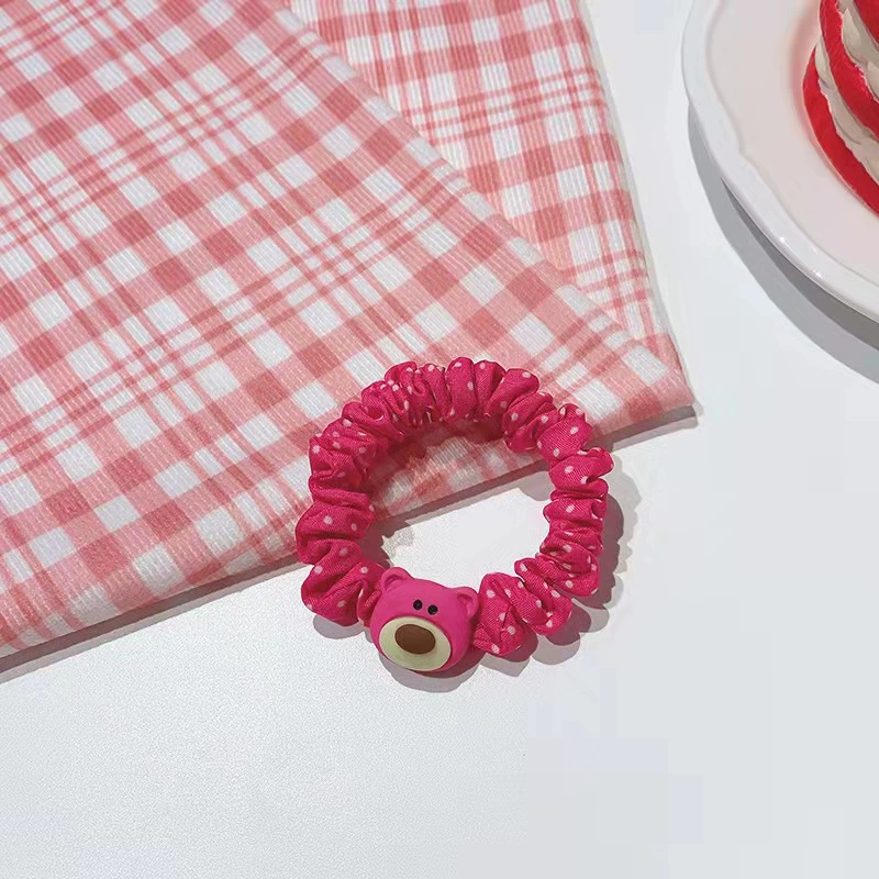 The new Korean version of the minimalist Internet celebrity hair band is soft and cute. It features cartoon animal rubber bands, candy-colored buns, and small intestine hair ties detail image 8
