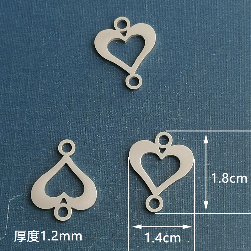 可爱少女镂空钛钢电镀爱心手链吊坠韩国DIY饰品配件手作材料包详情图2