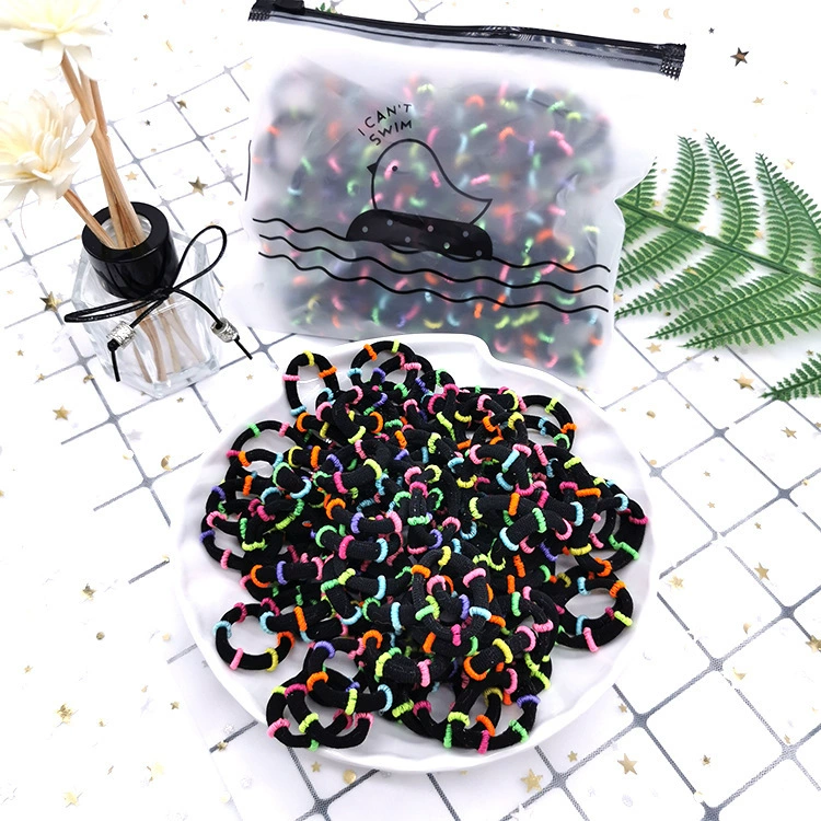 韩版儿童可爱发饰100条 袋装无接缝高弹彩色扎头发皮筋不伤发发绳 详情图9